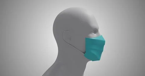 Human head model wearing face mask Stock Illustration