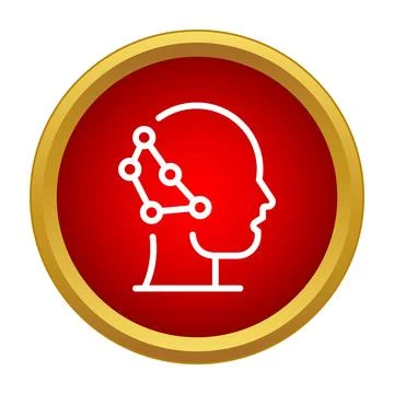 Human head with neural network processing data icon Illustrazione stock