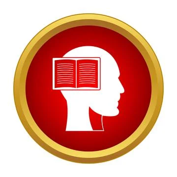 Human head with open book knowledge concept Stock Illustration