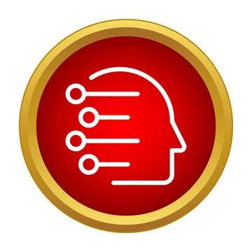 Human head outline displaying artificial intelligence processing Illustrazione stock