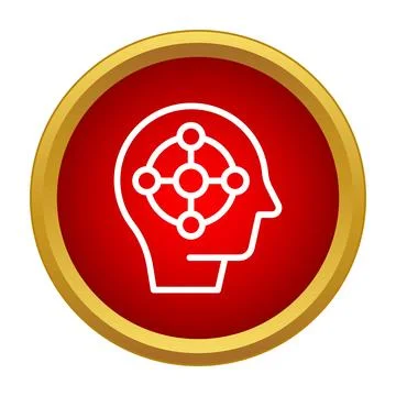 Human head outlining mental focus and connection network Stock-Illustration