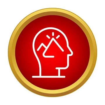 Human head outlining mountain peak vision mind Illustrazione stock