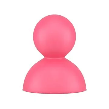 Human head personal avatar community member pink glossy 3d icon chess figur.. Stock Illustration