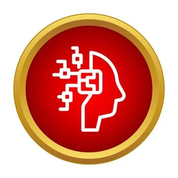 Human head processing digital data icon 스톡 일러스트