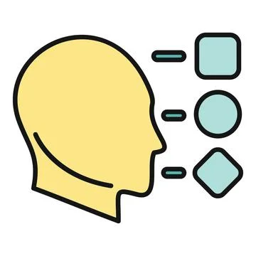Human head processing information and mental ideas Stock Illustration