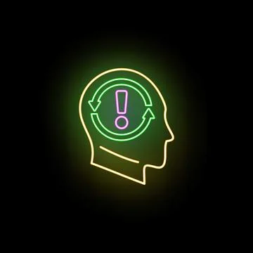 Human head processing information and warning concept 스톡 일러스트