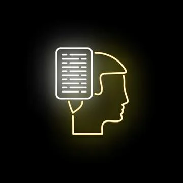 Human head processing notes, memory, and information Illustrazione stock