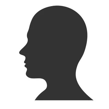 Human head profile black shadow silhouette. vector illustration Stock Illustration