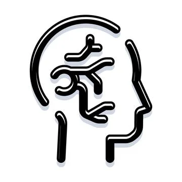 Human head profile brainstorming process thinking icon Stockillustratie