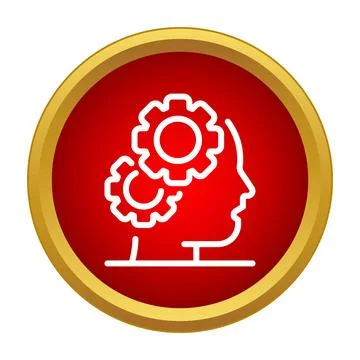 Human head profile with cogwheels symbolizing mind process イラスト素材