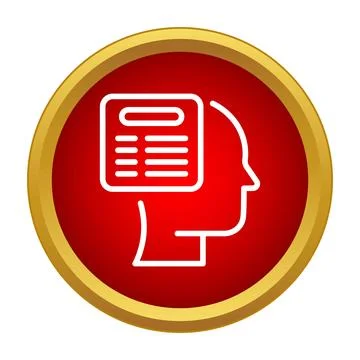 Human head profile generating data and cognitive information Stock Illustration