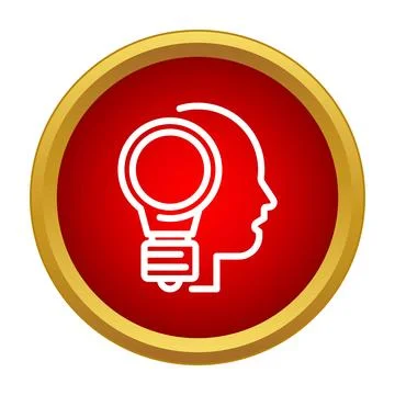 Human head profile generating new creative idea Illustrazione stock
