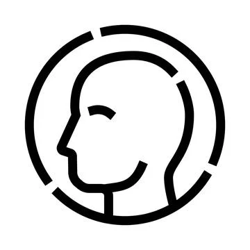 Human head profile icon with analytical data lines Stock Illustration