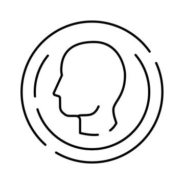 Human head profile icon for mental health concepts Stock Illustration
