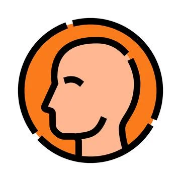 Human head profile icon representing thinking process Stock Illustration