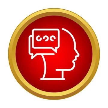 Human head profile icon representing psychological communication and therapy Stock Illustration
