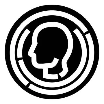 Human head profile inside labyrinth maze circle Stock Illustration