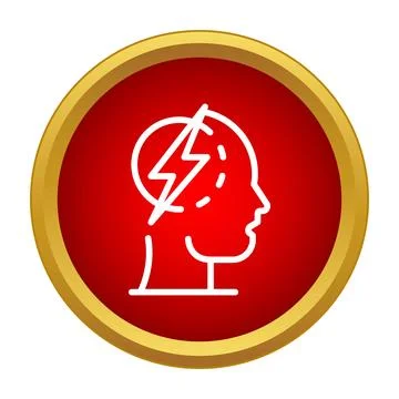 Human head profile representing headache and mental pain concept Иллюстрация