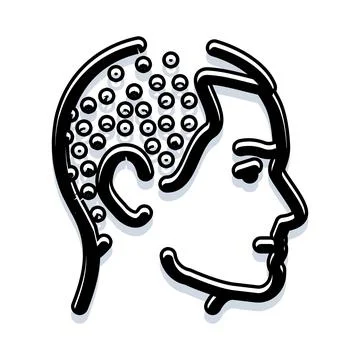 Human head profile representing mind, brain, and thinking Illustrazione stock
