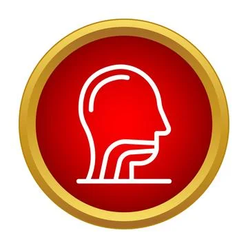 Human head profile showing a sore throat Stock Illustration