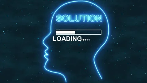 Human Head Profile With solution mode loading in Mind, Business creativity .. Stock Footage 330791336