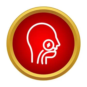 Human head profile suffering from sore throat pain Stock Illustration