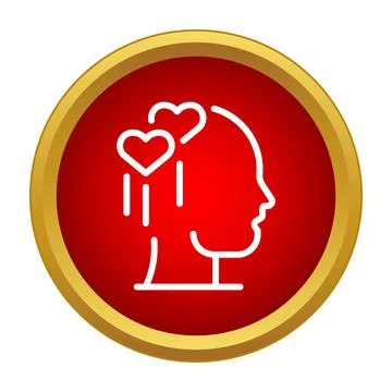 Human head profile thinking about love concept Stock Illustration