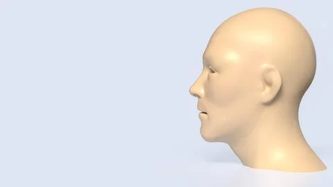 Human Head Profile Thinking Concept 3d render. Stock Illustration