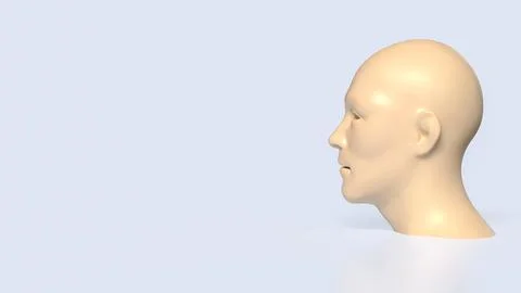 Human Head Profile Thinking Concept 3d render. Stock Illustration
