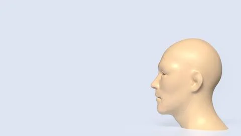 Human Head Profile Thinking Concept 3d render. Stock Illustration