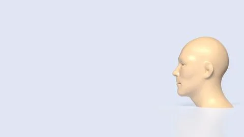 Human Head Profile Thinking Concept 3d render. Stock Illustration