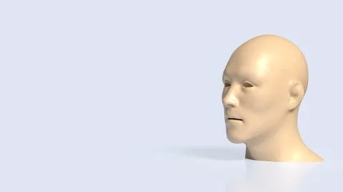 Human Head Profile Thinking Concept 3d render. Stock Illustration