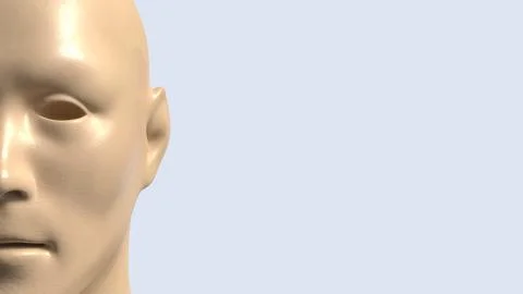 Human Head Profile Thinking Concept 3d render. Stock Illustration