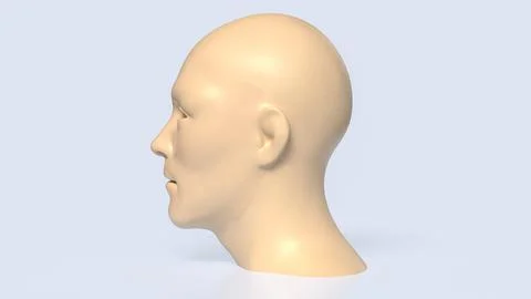 Human Head Profile Thinking Concept 3d render. Stock Illustration