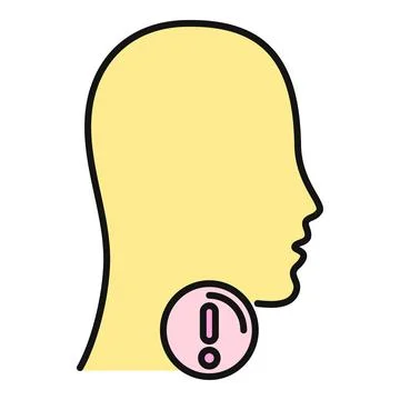 Human head profile with throat inflammation symbol Stock Illustration
