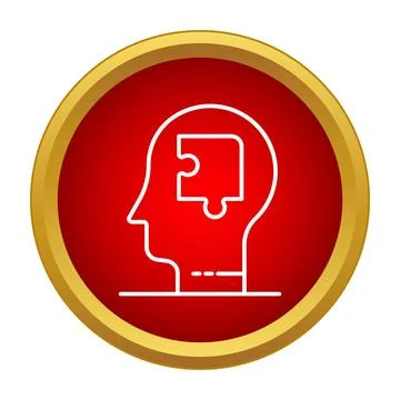 Human head with puzzle piece symbolizing mind problem solving 库存插图