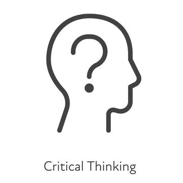 Human head with question mark critical thinking symbol Stock Illustration