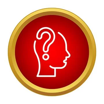 Human head with question mark inside icon Stock Illustration