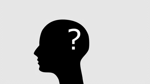 Human Head with Question Mark Representing Confusion and Problem Solving Stock Footage 339761879