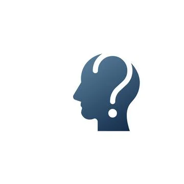 Human head with question mark symbol. FAQ concept. Stock vector illustration Stock Illustration