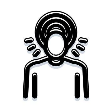 Human head with radiating circles representing brain activity Ilustración de archivo