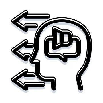 Human head receiving and processing information concept Stock Illustration