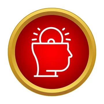 Human head receiving data disc knowledge download イラスト素材