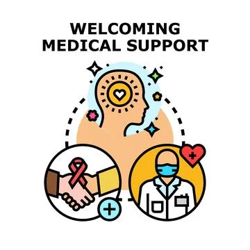 Human head receiving medical support and care Stock Illustration