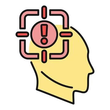 Human head receiving warning signal, alert thought process Stock Illustration