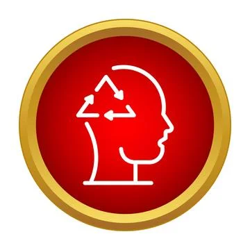Human head with recycling symbol thinking process Stock Illustration