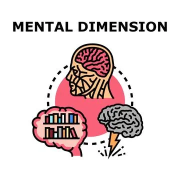 Human head representing mental dimension and thought process Stock Illustration