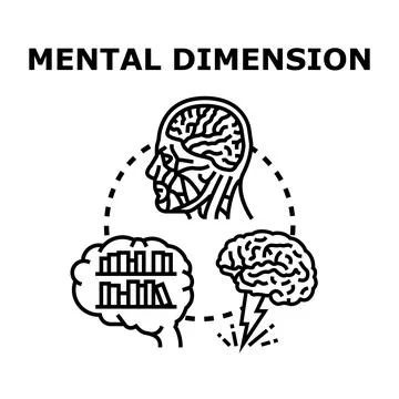 Human head representing mental dimension and thought process Stock Illustration