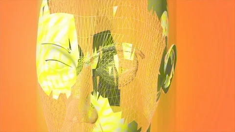 Human head rotation world map Stock-Footage 90880065