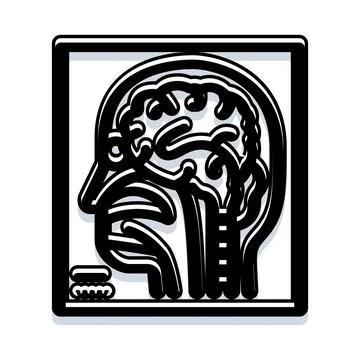 Human head scan showing brain and anatomy Stock Illustration